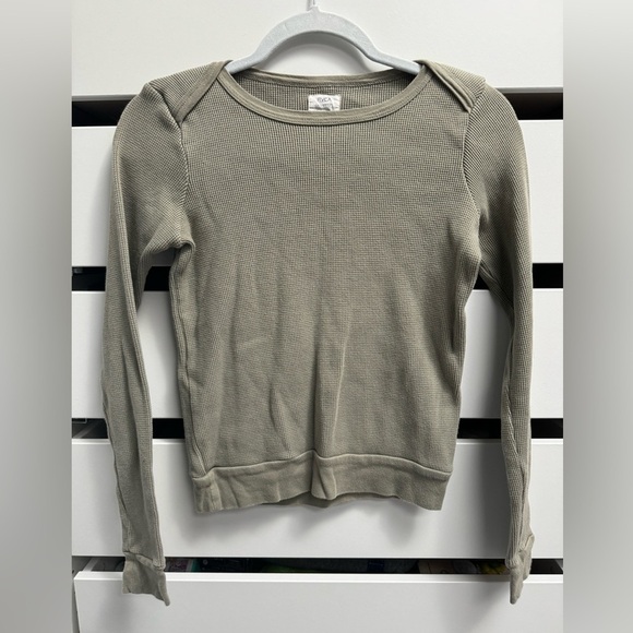 RVCA Junior Sedona Long Sleeved Thermal T-Shirt Army Green Size Small - Picture 3 of 7